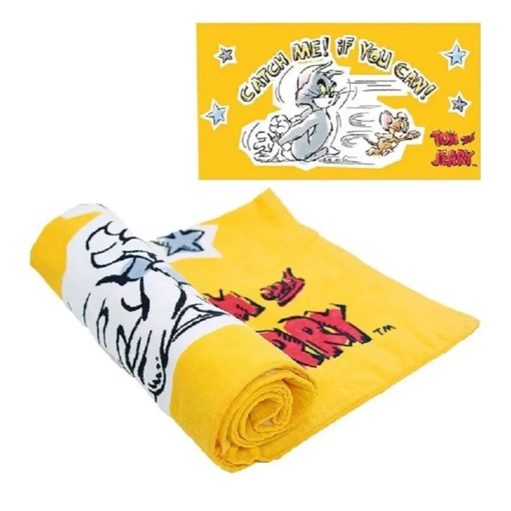 New Tom And Jerry Cartoon Beach Beth Pool Towel Gift Comic Cat Mouse Movie 28x58